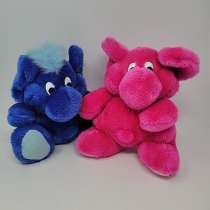 Kodak Kolorkins Focus Rewind Pink Blue Plush 10" Stuffed Toy Lovey 1988